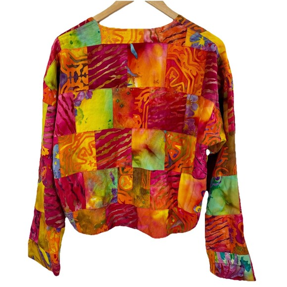 VTG Y2K Patchwork Jacket Boho Festival Unique Aloha Unbranded Fits M-L - Picture 2 of 4